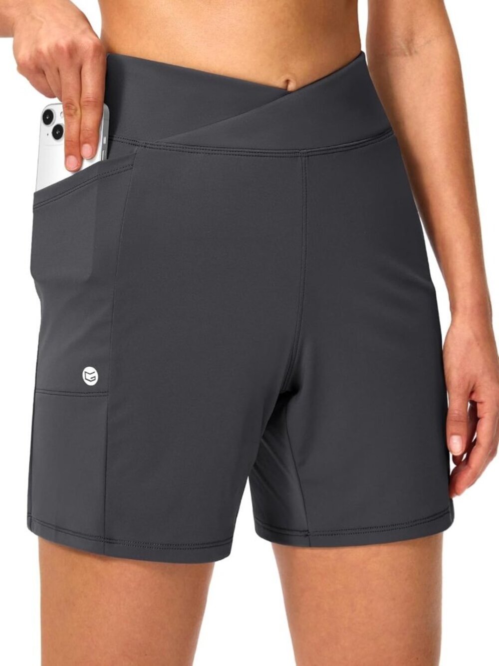 High Waisted Women's Athletic Shorts - 6" Casual Workout Shorts for Activewear
